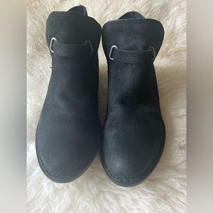 Black suede Born booties